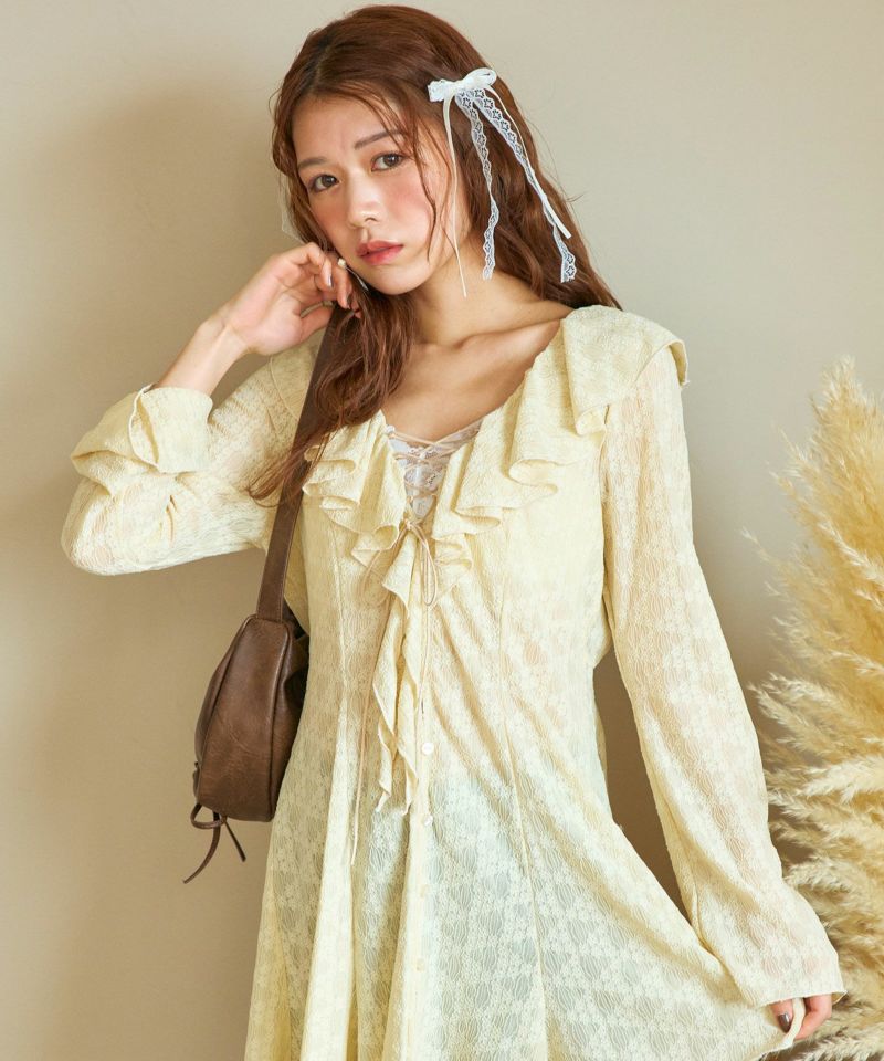 ラッフルレースアップチュニック | OLIVE des OLIVE（オリーブ デ オリーブ） 公式WEB SHOP