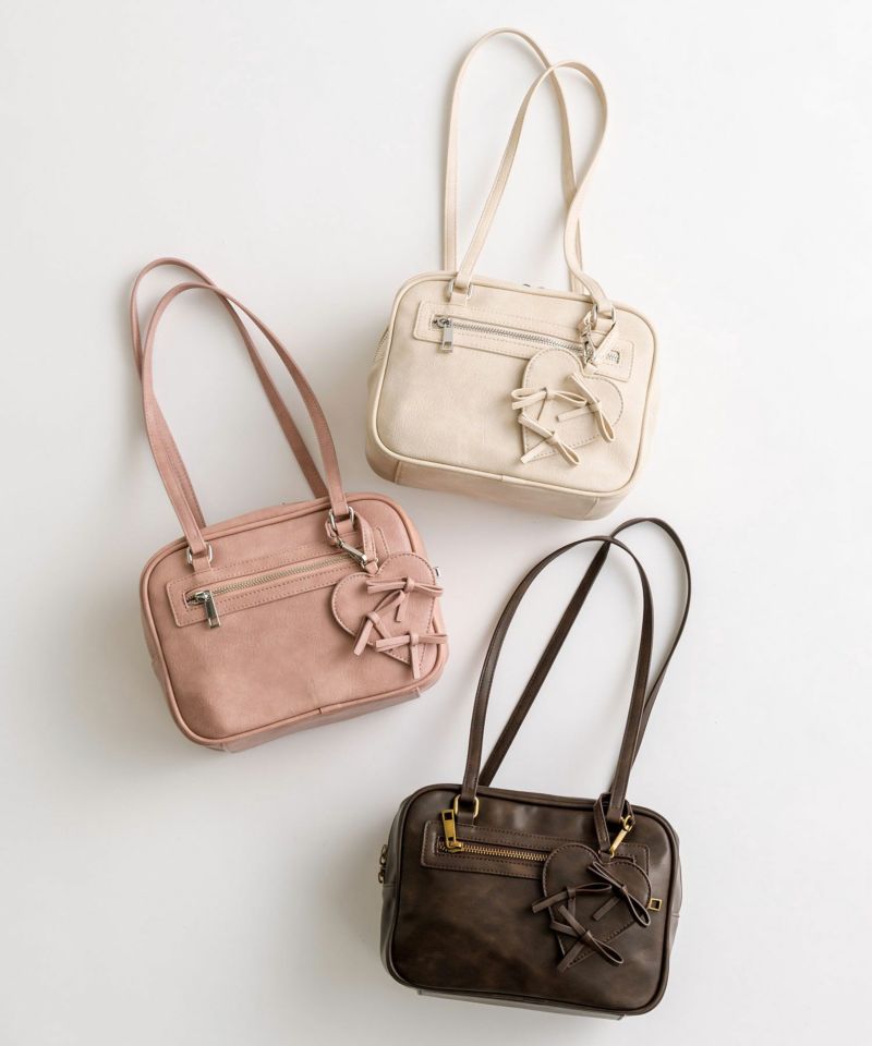 新色追加】リボンハートポーチ付きボストンバッグ | OLIVE des