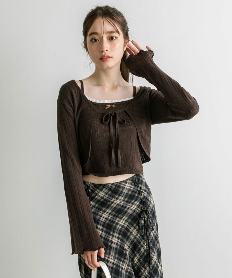 パターンメッシュボレロアンサンブル | OLIVE des OLIVE（オリーブ デ オリーブ） 公式WEB SHOP