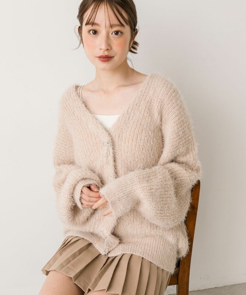 リボンビジューロングカーディガン | OLIVE des OLIVE（オリーブ デ オリーブ） 公式WEB SHOP