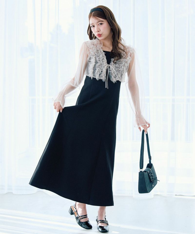 オケージョン対応】チュールボレロ付きワンピース | OLIVE des オケージョン対応】チュールボレロ付きワンピース | OLIVE des