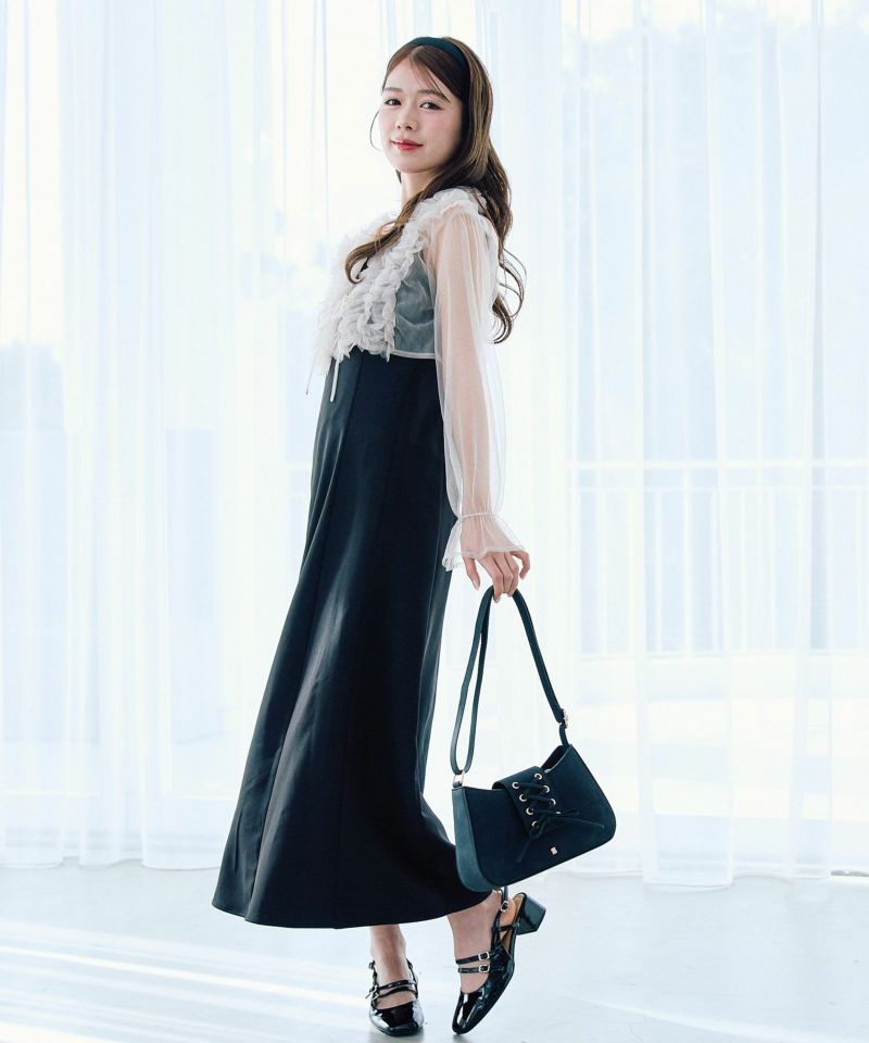 オケージョン対応】チュールボレロ付きワンピース | OLIVE des オケージョン対応】チュールボレロ付きワンピース | OLIVE des