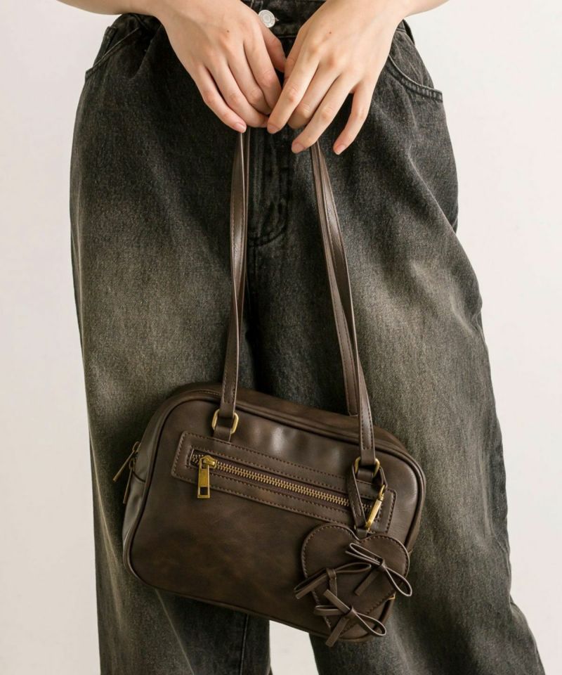 新色追加】リボンハートポーチ付きボストンバッグ | OLIVE des