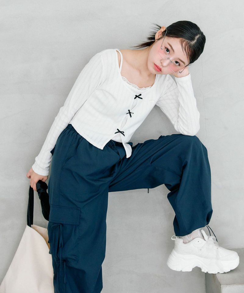 新色追加】ゆるたぽリボンカーゴパンツ | OLIVE des OLIVE