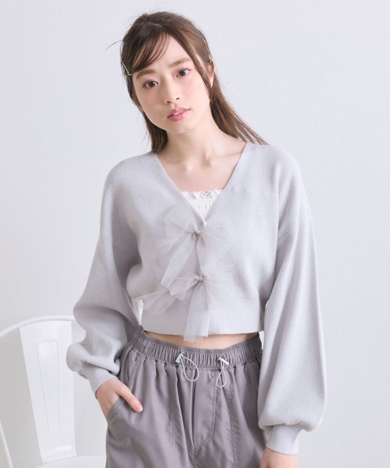 チュールリボン付きカーディガン | OLIVE des OLIVE（オリーブ