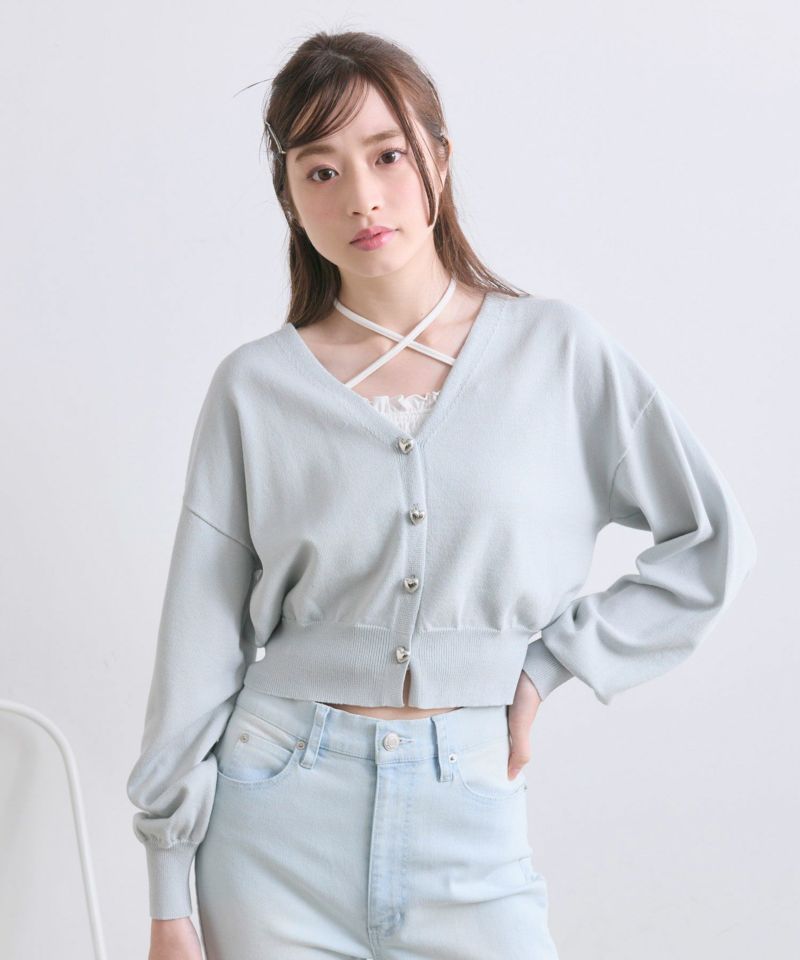 ハートボタンカーディガン | OLIVE des OLIVE(オリーブ デ ハートボタンカーディガン | OLIVE des OLIVE(オリーブ デ