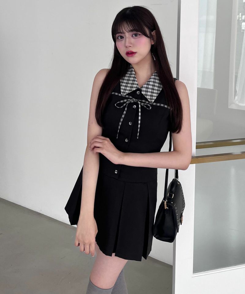 販売前・新色追加】YUI企画 ノースリーブシャツミニワンピース