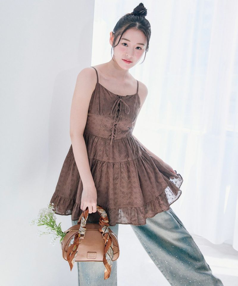 レースアップミニキャミワンピース | OLIVE des OLIVE（オリーブ