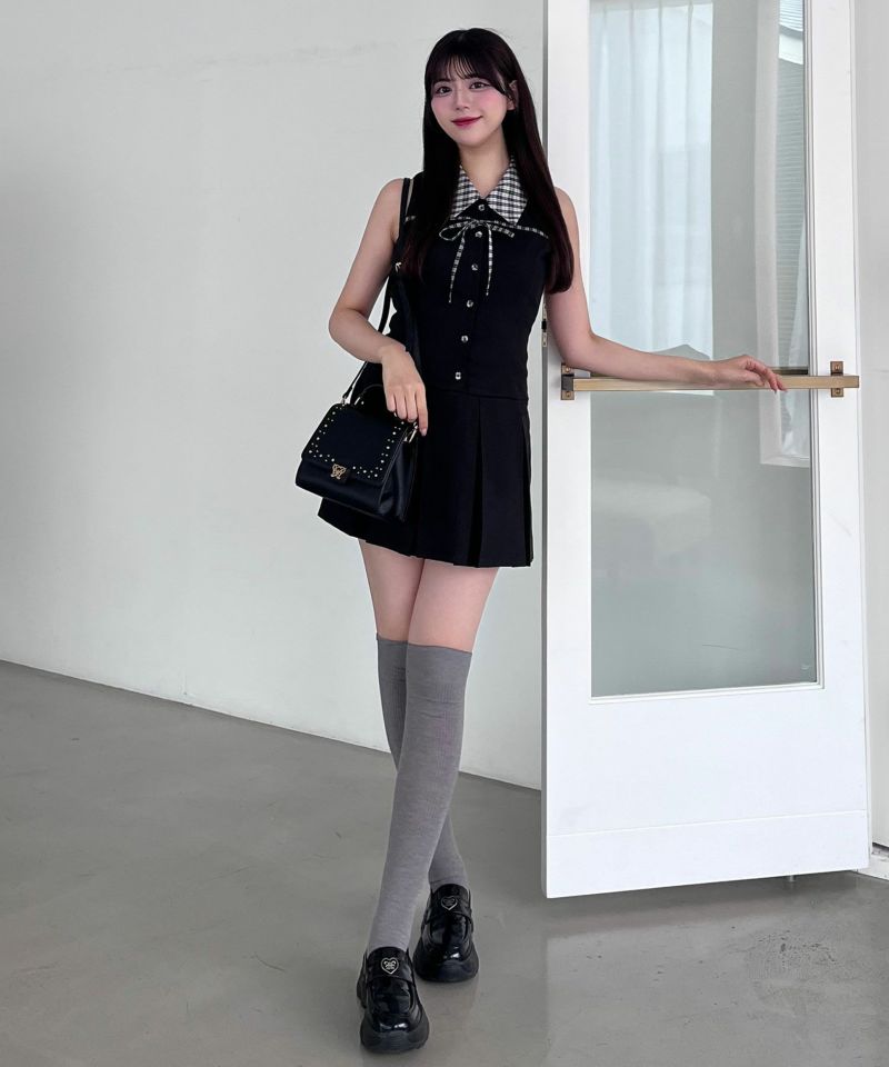 販売前・新色追加】YUI企画 ノースリーブシャツミニワンピース