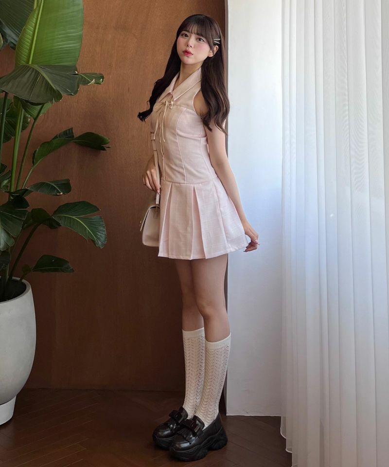 販売前・新色追加】YUI企画 ノースリーブシャツミニワンピース