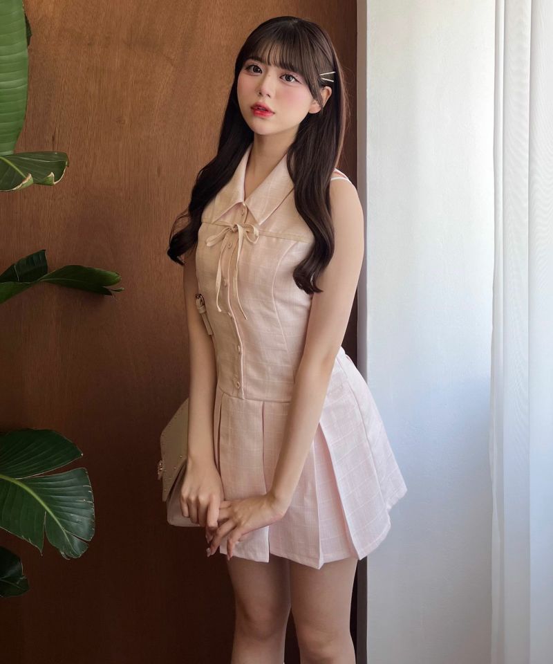 販売前・新色追加】YUI企画 ノースリーブシャツミニワンピース
